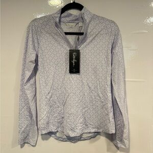 Walter Hagen NWT Light Blue Purple Patterned athletic performance quarter zip